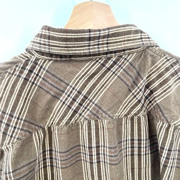 Bob Timberlake heavyweight flannel shirt outdoor cabincore work brown XL - Picture 10 of 12